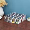 Transparent Storage Bin Box 8 Compartments Sugar Packets Coffee Packets Hinge Lid Tea Bag Organizer for Kitchen Cabinets Pantry Countertops.