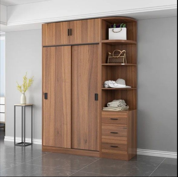 Minimalist%207/4%20Fit%20Sliding%20Door%20with%20Top%20Cabinet%20&%20Side%20Cabinet%20Modern%20House%20Bedroom%20Almirah,%20Clothe%20Shelf%20Storage%20with%20Coat%20Hanger%20Storage%20Wardrobe%20-%20Image%202