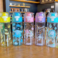 550ml/18.6oz Cute Sanrio Water Cup Cartoon Flip Top Transparent Water Bottle Suitable For Outdoor Sports Fitness Travel. 