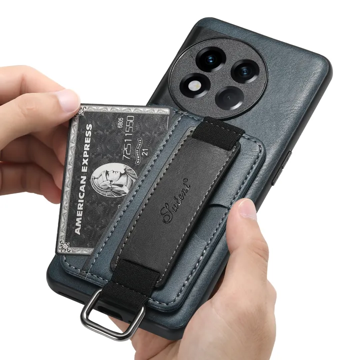 (New)For%20OnePlus%2011%205G%20Suteni%20H13%20Card%20Wallet%20Wrist%20Strap%20Holder%20PU%20Phone%20Case%20-%20Image%207