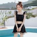 2023New Swimwear Super GirlinsWind Split Student Conservative Cover Belly Thin Small Chest Gathered Hot Spring. 
