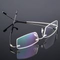 UVLAIK Flexible Alloy Titanium Glasses Frames Men Business Rimless Optical Frame Eye glasses Women Myopia Prescription Spectacle.