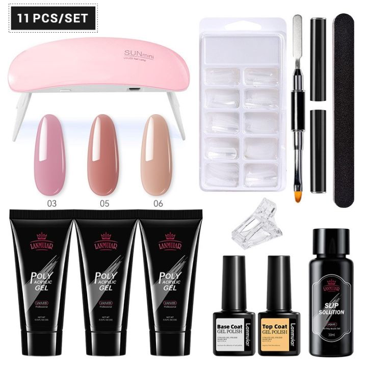 Lanmuiar%2011pcs%20set%203%20Color%20Polygel%20Nail%20Kit%20Nail%20Builder%20Kit%20Nail%20Extension%20Kit%20with%20UV%20Lamp%20Top%20Coat%20Base%20Coat%20All-in-One%20for%20Nail%20Starter%20Different%20Nail%20Art%20Ideas%20DIY%20Home%20Manicure%20-%20Image%209