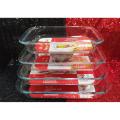 Oven Proof Glass Serving Dish - Transparent 4 Pcs Set. Oven Use And Serving Dish And Bakeware. Oven Proof Glass Serving Dish - Transparent 4 Pcs Set. Oven Use And Serving Dish And Bakeware..