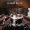 Insulated Coffee Mug Double Walled Glass Coffee Cups With Handle Tea Cup Glass Tumbler Cups. 