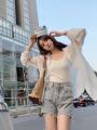 Ice Silk Sun Protection Shirt Women's Summer Tencel Thin Shirt French Style High Sense Cardigan Top Coat Spring and Autumn. 
