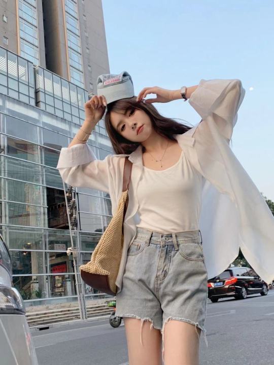 Ice%20Silk%20Sun%20Protection%20Shirt%20Women's%20Summer%20Tencel%20Thin%20Shirt%20French%20Style%20High%20Sense%20Cardigan%20Top%20Coat%20Spring%20and%20Autumn%20-%20Image%206