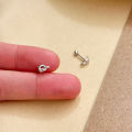 Knotted small stud earrings feminine light luxury cold niche design sense screw screw earrings simple and versatile small earrings.
