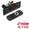 40W 80W Amplifier DIY MP3 Decoder Board 6.5mm Microphone 12V Car MP3 Player Bluetooth 5.0 FM Radio TF AUX USB Handsfree Record.