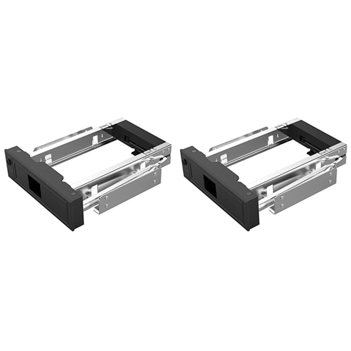 2X 1106SS 5.25 Trayless Hot Swap Mobile Rack CD-ROM 3.5 Inch Internal SATA Hard Drive SSD Adapter - Black