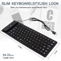 Silicone Mute Soft Keyboard 85-key Computer Keyboard USB Wired Keyboard Portable Mini Laptop Pc Folding Waterproof Keyboard.