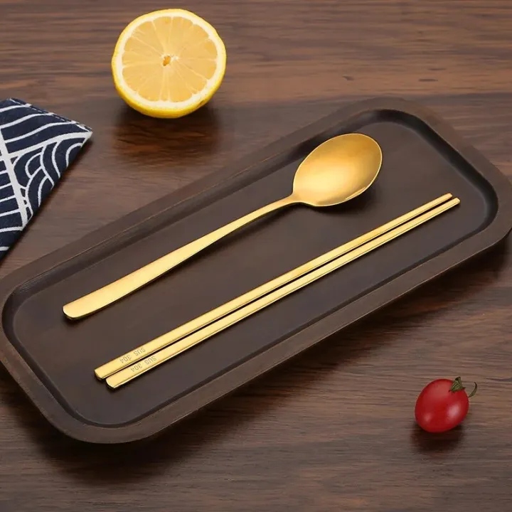 Korean%20304%20Stainless%20Steel%20Chopsticks%20Spoon%20Household%20Non-slip%20Korean%20Chopsticks%20Flat%20Solid%20Chopsticks%20Spoon%20Dinnerware%20-%20Image%202