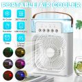 Air Cooler Fan 3 in 1 Mini Portable Fan Humidifier with 7 Colors LED Light Air Conditioner Cooler Water Cooling by Lifestyle Mall. 