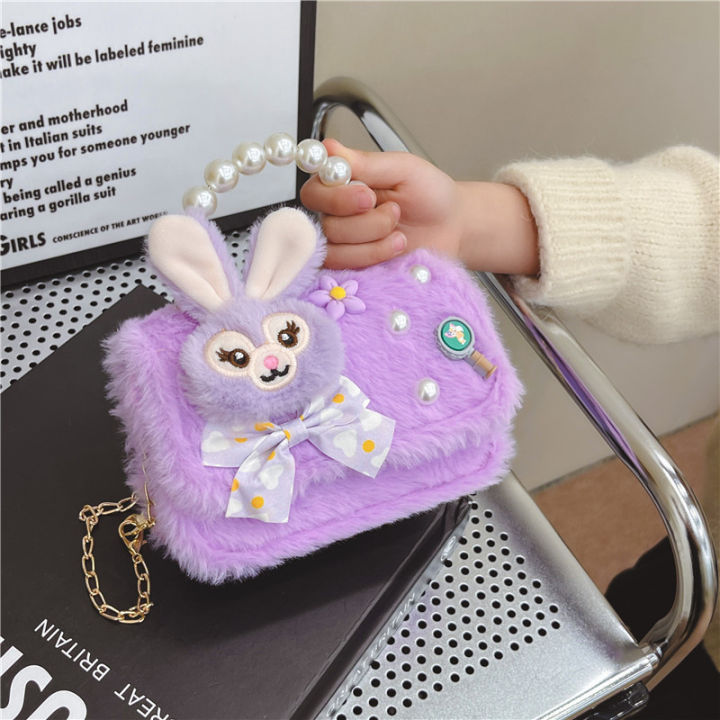 New%20kids%20bag%20cartoon%20cute%20little%20girl%20pearl%20tote%20bag%20little%20fragrance%20princess%20plush%20shoulder%20cross-body%20bag%20-%20Image%204