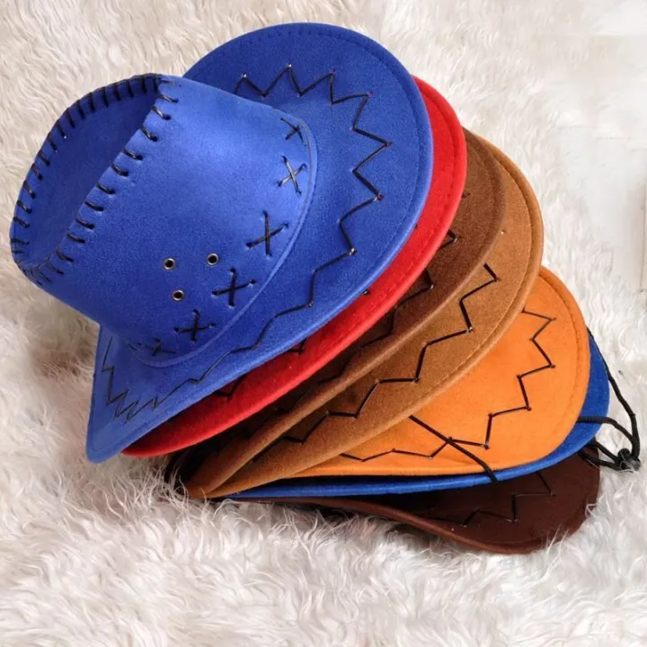 Spring%20and%20Summer%20Western%20Cowboy%20Hat%20Sun%20Hat%20Suede%20Fedora%20Hat%20Men's%20and%20Women's%20Multi-Color%20Knight's%20Cap%20Wide%20Brim%20Hat%20Top%20Hat%20-%20Image%204