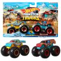 2 Pics  Car Hot Wheels Monster Trucks 1:64 Scale Die-Cast Demolition Doubles 2-Pack Assortment For Kids Age 3 - 8 Years Old, Collectible Toy Truck With Big Crashing And Smashing Styles May VaryPack. 