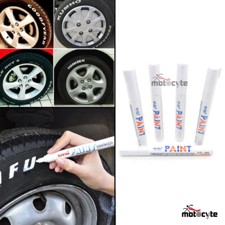 5 Piece Waterproof Tire Marking Pen- White (Bundle of 5)