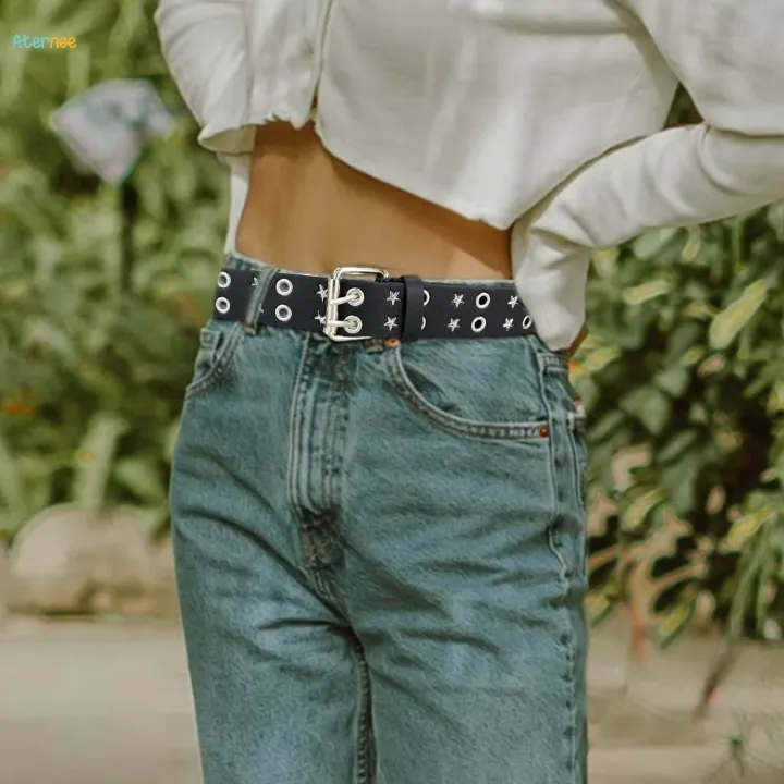 Double%20Grommet%20Belt,%20Punk%20Belt%20Adjustable%20Women%20Men%20Belt%20Double%20Hole%20Eyelet%20Belt%20Jeans%20Belt%20-%20Image%204