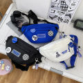 【ZNBY】Trendy Brand Japanese Chest Bag Men's Ins Simple Shoulder Bag Waist Bag Backpack Small Satchel Female Canvas Student Messenger Bag. 