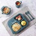 RHS Online 6PCS Baby Eco-friendly Dinnerware Cute Dinosaur Cutlery Plate Bowl Cup Fork Spoon Children Feeding Tableware Set. 