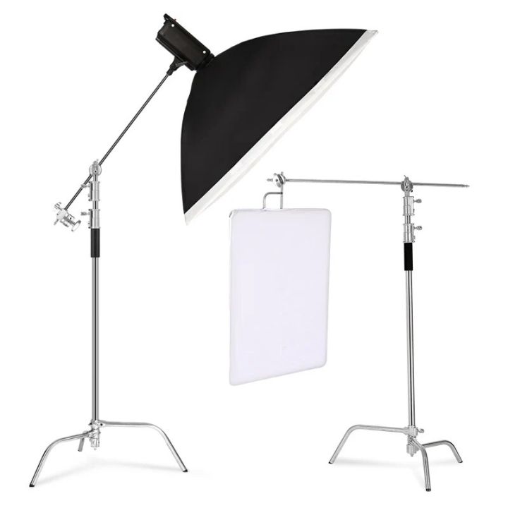 Metal%20Height%202.6M/8.5FT%20Adjustable%20Reflector%20Tripod%20Stand%20with%20Holding%20Arm%202pc%20Grip%20Head%20for%20Photography%20Studio%20Video%20Equipment%20-%20Image%204