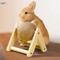 Rabbit Scratching Ball Wooden Rack Durable for Rabbits Small Animals Ferrets. 