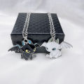 1/2Pcs Fashion Cartoon Angel Wings Design Necklace Cute Couple Animal Charm Pendant Best Friends Gift Clavicle Chocker Necklace. 