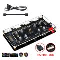 12V 4Pin RGB 5V 3 pin ARGB Cable Splitter Hub SATA/4D Powered Extension Cable Adapter LED Strip Light PC RGB Fan Cooler Control.
