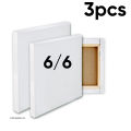 White Premium Canvas 6 X 6 Inch 3 Pcs combo pack. 
