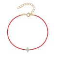 BOAKO 925 Sterling Silver Lucky Couple Bracelet Single Geometric Zircon Red Rope Women's Bracelets Valentine's Anniversary Gift.