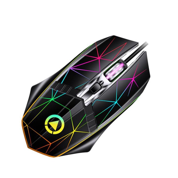 Computer Low Latency USB Wired Glowing Optical Mouse 4 Buttons Gaming Mice Adjustable 1200/1600/2400DPI Driver-Free