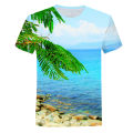 New Seaside Scenery T-Shirts Sea Beach Sky Nature 3D Print Streetwear Men Women Fashion Oversized T Shirt Kids Tees Tops Clothes. 