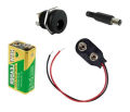 9 Volt Battery, Connector With Dc Jack & Socket. 