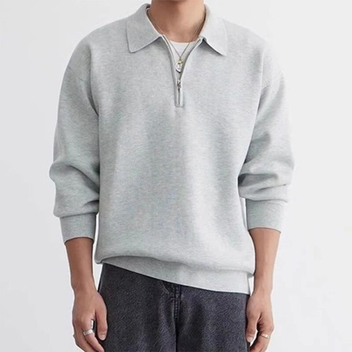 Casual%20Polo%20Collar%20Sweater%20Men%20Autumn%20Long%20Sleeve%20Lapel%20Zipper%20Polo%20Shirts%20For%20Mens%20Clothes%20Fashion%20Solid%20Color%20Knitting%20Jumpers%20-%20Image%204