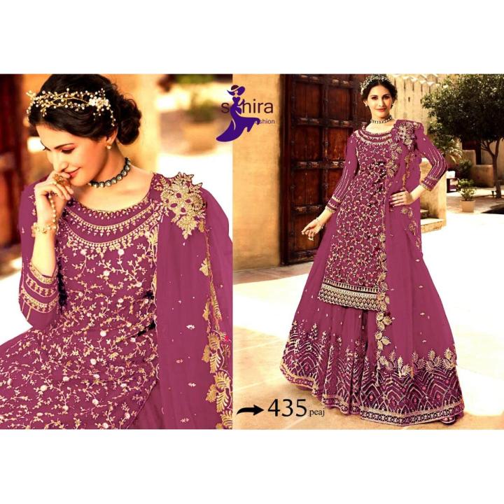 Georgette Embroidery New Stylish Sharara Suits