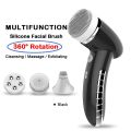 Electric Facial Cleansing Brush Silicone Rotating Face Brush Deep Cleaning Skin Exfoliation Waterproof Facial Massager 4 In 1.