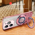 For Itel A70 Case Creative Bracket Transparent Fashion Soft Glitter Plated Fall Prevention for Itel A70 Back Cover. 