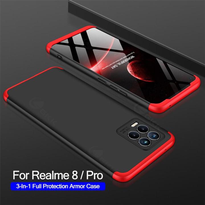 GKK For Realme 8 4G / Realme 8 Pro Back Cover GKK 360 Degree [3 in 1] Shockproof Full Protective Anti-Shock Case