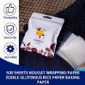HA 500 Sheets Nougat Wrapping Paper Edible Glutinous Rice Paper Baking Paper-clear. 