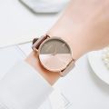 Fashion Women Watch Color Block Round Dial Ladies Quartz Wristwatch Leather Watchband Simple Elegant Female Clock reloj mujer. 