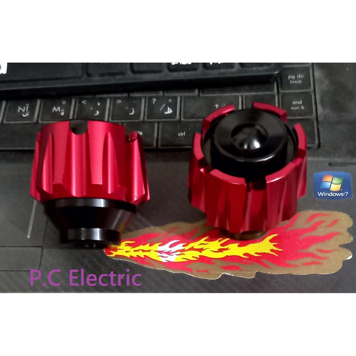Front Wheel Fall Protection Frame Slider . Bike Bumper cap or Slider cap for Motorcycle. Kamranga Red
