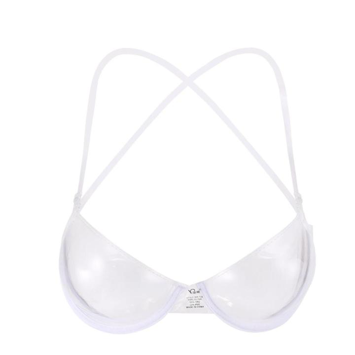 【VisioN Shop】Women 3/4 Cup Transparent Plastic Bra Gather Push Up Invisible Bras Underwear See Bralette Mujer