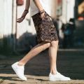 men's linen shorts Japanese Casual Shorts Men Drawstring Printed Streetwear Mens Shorts Summer Men Shorts Cotton Linen Clothes. 