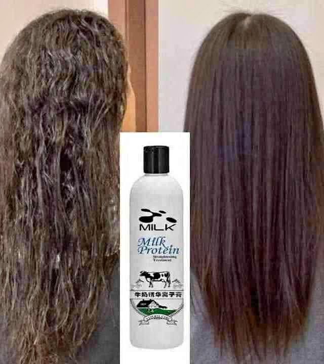 Milk protein hair straightener treatment