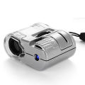 60x Handheld Portable Led Mini Magnifier Microscope Magnifying Glass Money Detector Light With Storage Bag. 