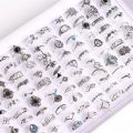Pack of 30pieces Women's Fashion Bohemia Flower Animal Leaf Love Snake Crown Diy Jewelry Finger Rings Mix Different Style.