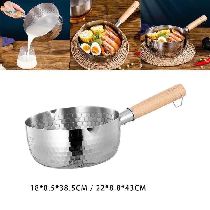 Stainless Steel Saucepan Multifunctional Milk Noodles Pasta Pot Sauce Pan for Restaurant Indoor 18cm