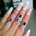 Princess Diana Ring Engagement Real 925 Sterling silver Birthstone AAAA cz Royal Wedding Band Rings For Women Bridal Accessories. 
