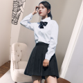 jkBusiness Attire College Style Graduation Summer High School Student Sports Shirt Singing Performance Pleated Skirt School Uniform Suit.
