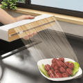 Plastic Wrap Dispenser,Foil Dispenser,Refillable Cling Wrap Dispenser,Foil Cling Film Dispenser Wrap Dispenser Easy to Use White & Wood Grain.